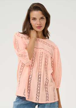 Kaffe KArandy bluse/topp Peach Nectar - Kaffe Clothing
