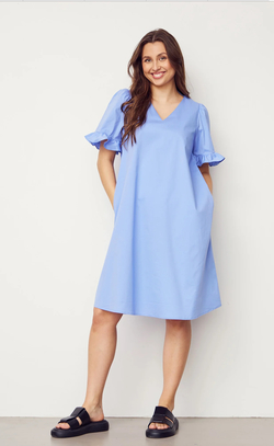 Isay Sigga Flounce kjole Sky blue - Isay