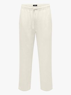 OSJSINUS LOOSE VISC LIN PANT Oatmeal - Only and sons