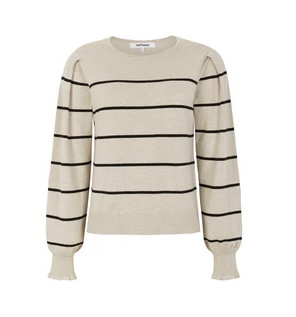 Analia Stripe Knit  Feather Gray Melange  - Soft Rebels