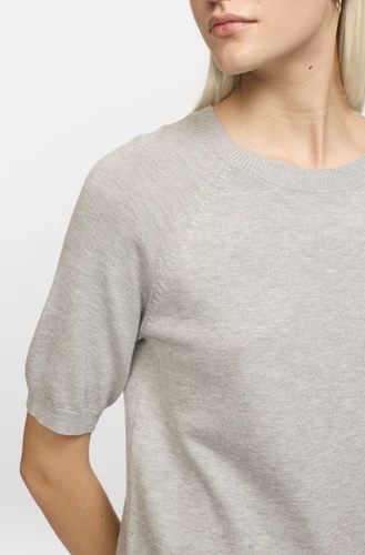 Marla SS O-neck Light Grey Melange - Soft Rebels