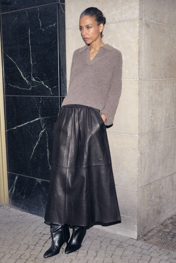 Thora Aidy Polo Knit Falcon - Mos Mosh