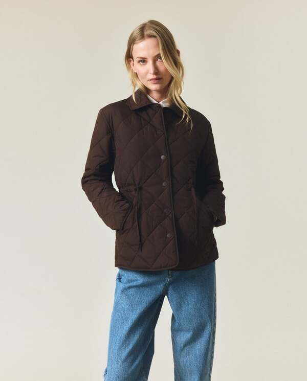 Klassisk vattert jakke, mørkebrun Dark Brown - Lexington