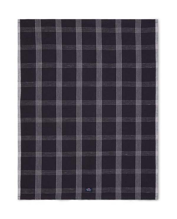 Rutet kjøkkenhåndkle i Linblanding Black/White - Lexington