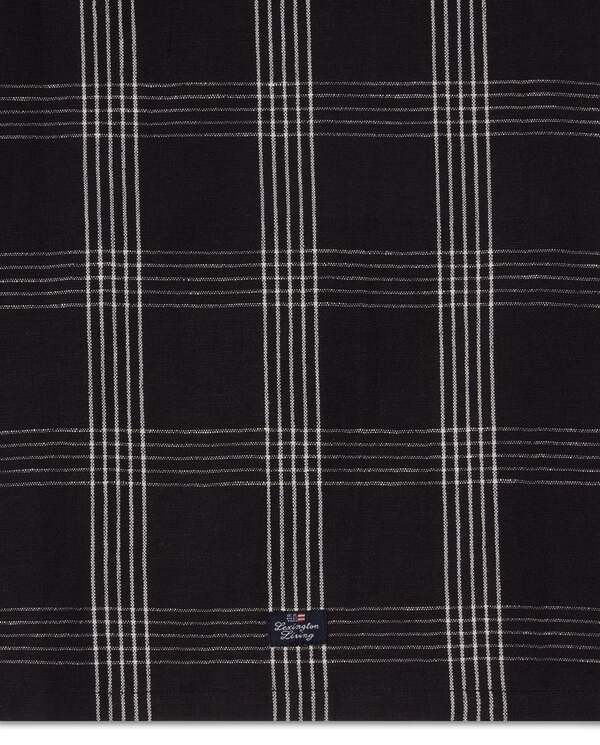 Rutet kjøkkenhåndkle i Linblanding Black/White - Lexington