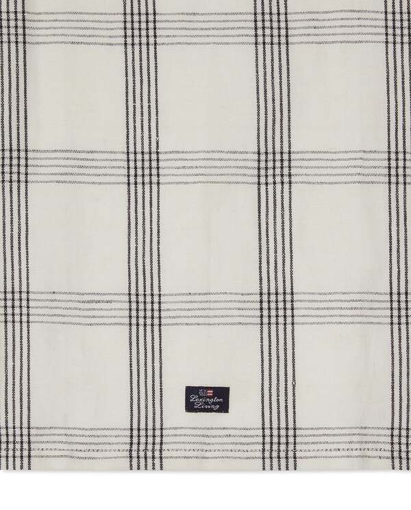 Rutet kjøkkenhåndkle i Linblanding White/Black - Lexington