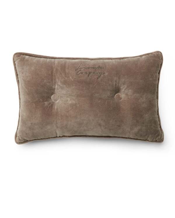 Knappet pute i økologisk bommulsfløyel