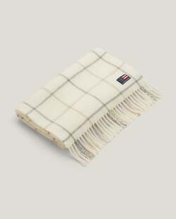 Skjerf i resirkulert ullblanding  grå/beige ruter - Lexington