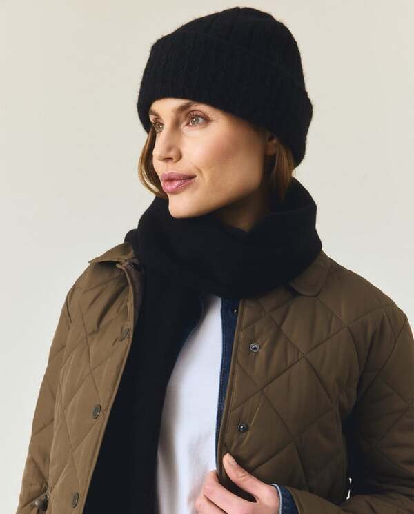 Strikkelue i alpakkablanding Sort  - Lexington