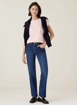 Bomull-moda blanding klassisk t-skjotre Light Pink - Lexington