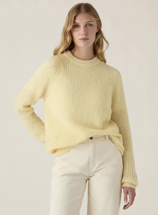 Alpakka blend raglan genser, gul YELLOW - Part Two