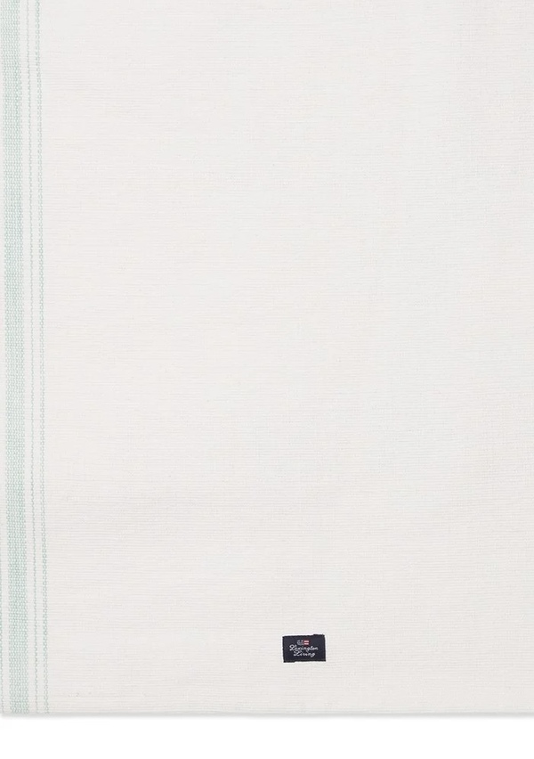 Stripet bordløper i økologisk bomull White /Green - Uspesifisert