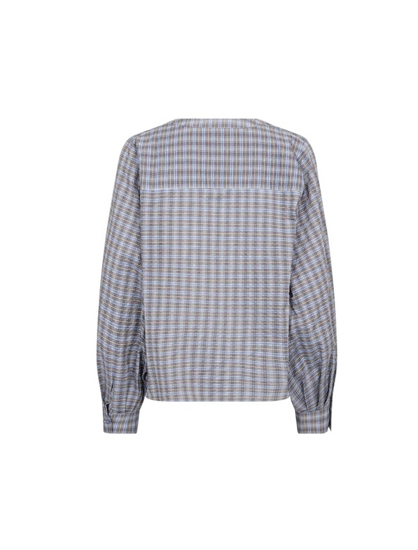 Yen Check Blouse Ultramarine - Mos Mosh