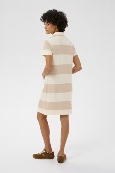 Elivia stripet kjole kort Cement Stripe - Part Two