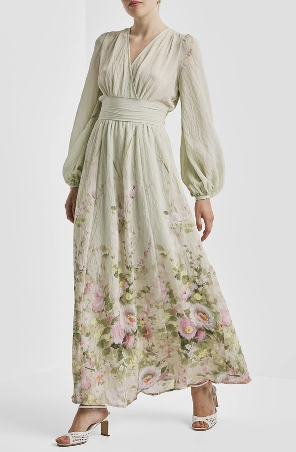 Viscose V-Neck Dress Growing Garden - by TiMo