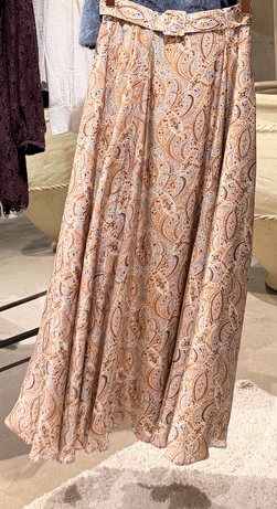 Striped Orgqanza Maxi Skirt Blue Paisley - by TiMo