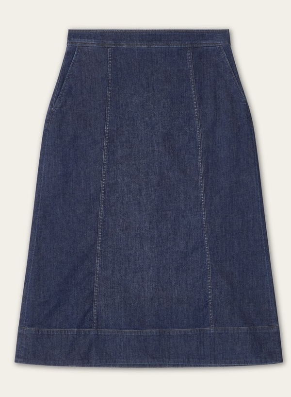 Midi denimskjørt, indigo Indigo - Lexington