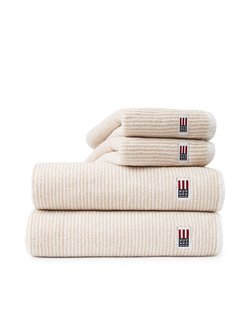 Orginal Towel White/Tan Strip - Lexington