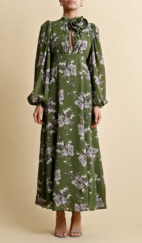 Spring Maxi Dress-PS24 Green Rose - by TiMo