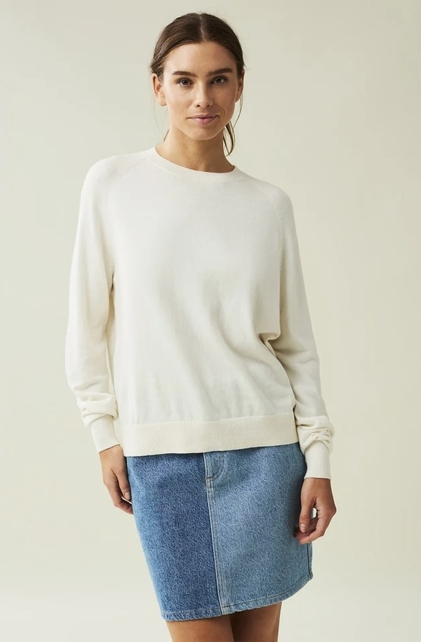 Freya Cotton/Cashmere Sweater Off White  - Lexington