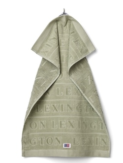 Velour jacquarhåndkle m/logo Vintage Green - Lexington