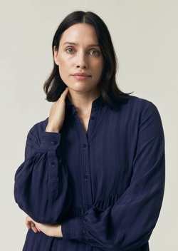 Lexington-A-linjeformet kjole i Jaquard Dark blue - Lexington