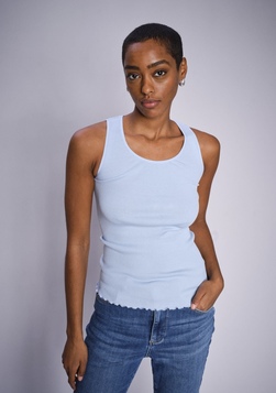 Elaine Seamless Silk Tank Topp Skyway - Mos Mosh