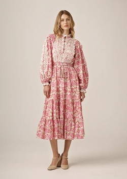 Cotton Slub Midi Dress Summer Fields - by TiMo
