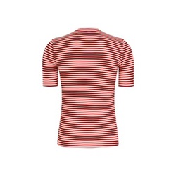 Fenja Stripe SS Topp Arctic Wolf/Raing Red stripes - Soft Rebels
