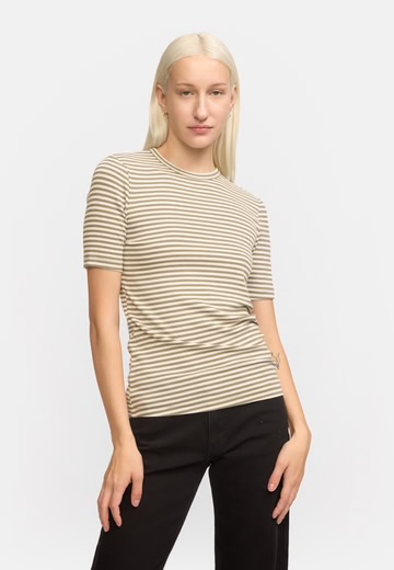 Fenja Stripe SS Topp VETIVER - Soft Rebels
