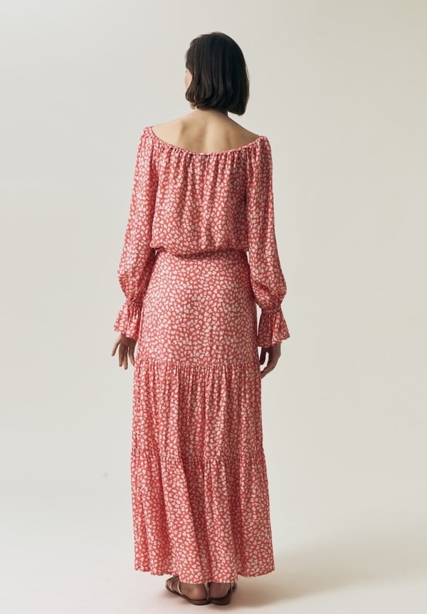 Printed Maxi Skirt coral - Lexington