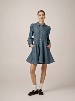 Denim Mini Dress FRENCH BLUE - by TiMo