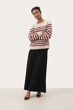 Niaka Strikkegenser,stripet Tawny Port Stripe - Part Two