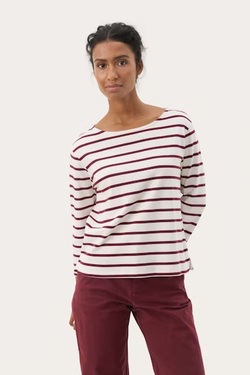 NelaPW T-shirt Tawny Port Stripe - Part Two