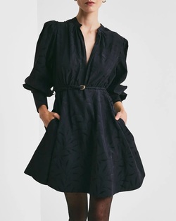 Jacquard Mini Dress Anthracite - by TiMo