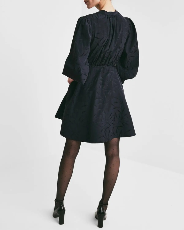 Jacquard Mini Dress Anthracite - by TiMo