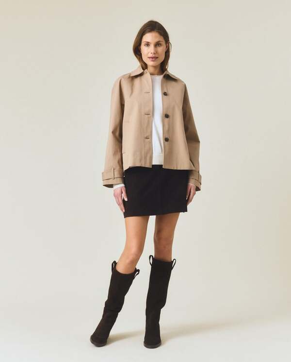 Kort Trensh Coat, beige Beige - Lexington