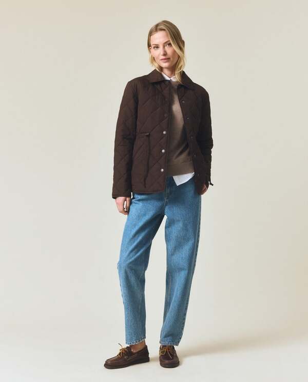 Klassisk vattert jakke, mørkebrun Dark Brown - Lexington