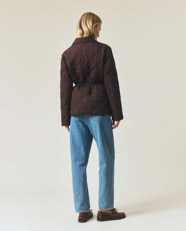 Klassisk vattert jakke, mørkebrun Dark Brown - Lexington