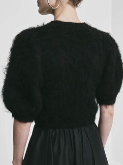 Hairy Knit Puffed Jacket  Black - by TiMo